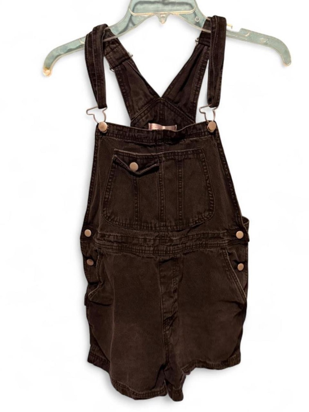 No Boundaries Black Denim Short Overalls